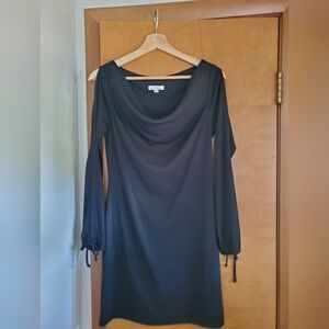 Ruby Rd. Elegant Black Cowl Neck Dress